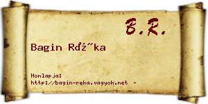 Bagin Réka névjegykártya