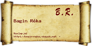 Bagin Réka névjegykártya